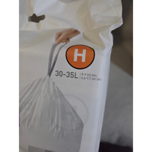 NEW Lot 36 Simplehuman Code H Genuine Custom Fit Liners Drawstring Trash Bags - Picture 2 of 4